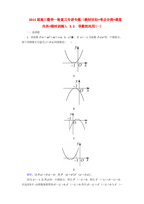2014届高三数学一轮复习 (教材回扣+考点分类+课堂内外+限时训练)专讲专练 3.2 导数的应用(一)