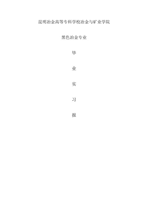 昆明冶金高等专科学校冶金与矿业学院毕业实习报告