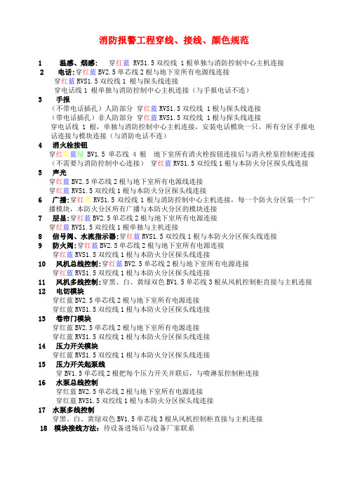 消防报警工程穿线、接线、颜色规范(完整版)