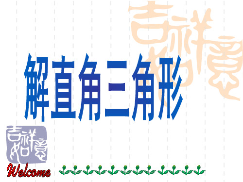 初中九年级数学 解直角三角形 解直角三角形