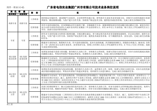 深圳爱基—广州电信—广东省电信实业集团广州市有限公司技术业务岗位等级说明