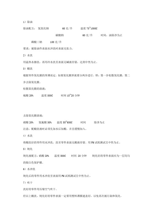 酸洗标准大全