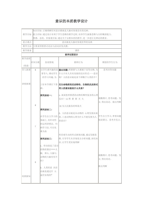 意识的本质教学设计