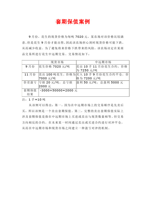套期保值案例