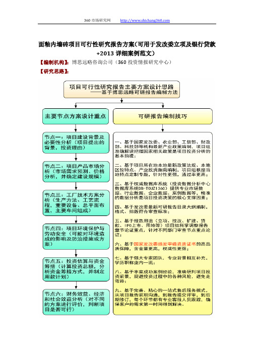 面釉内墙砖项目可行性研究报告方案(可用于发改委立项及银行贷款+2013详细案例范文)