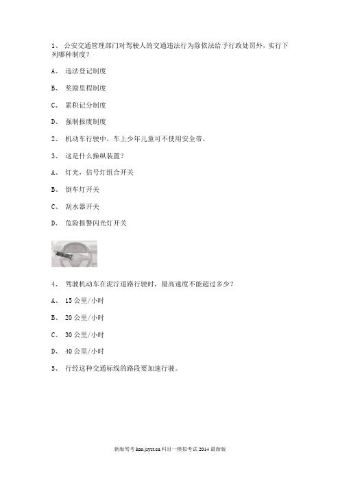 2014驾驶员考试