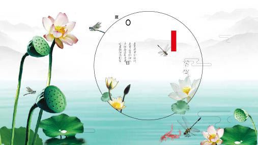 夏季小清新荷花荷叶中国风PPT模板古典绿色莲花夏天夏日夏至古风 (23)