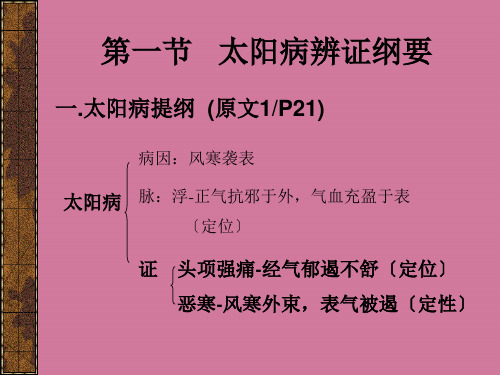 一节太阳病辨证纲要ppt课件