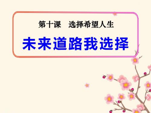 《未来道路我选择》选择希望人生4优选公开课精品PPT