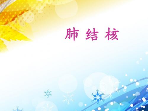 肺结核诊断及治疗  ppt课件