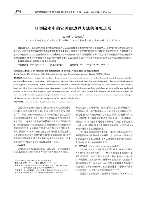 肝切除术中确定肿瘤边界方法的研究进展 王金伟