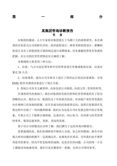 集团咨询诊断报告