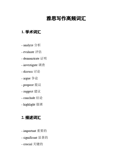 雅思写作高频词汇