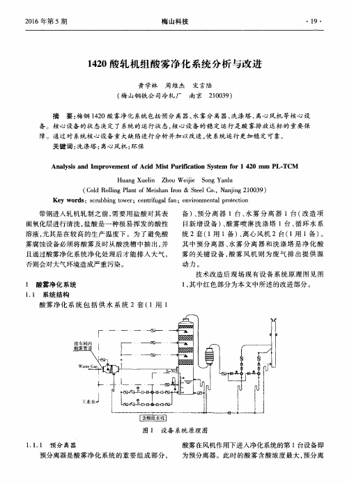 1420酸轧机组酸雾净化系统分析与改进