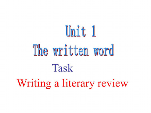 高二英语the-written-word课件4