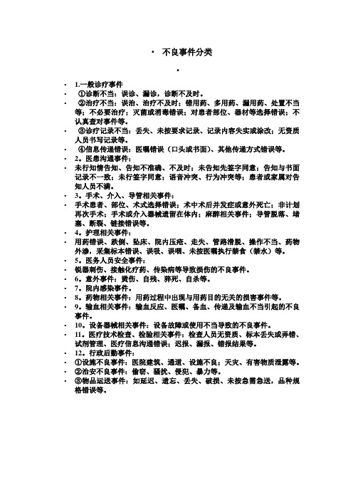 不良事件分类