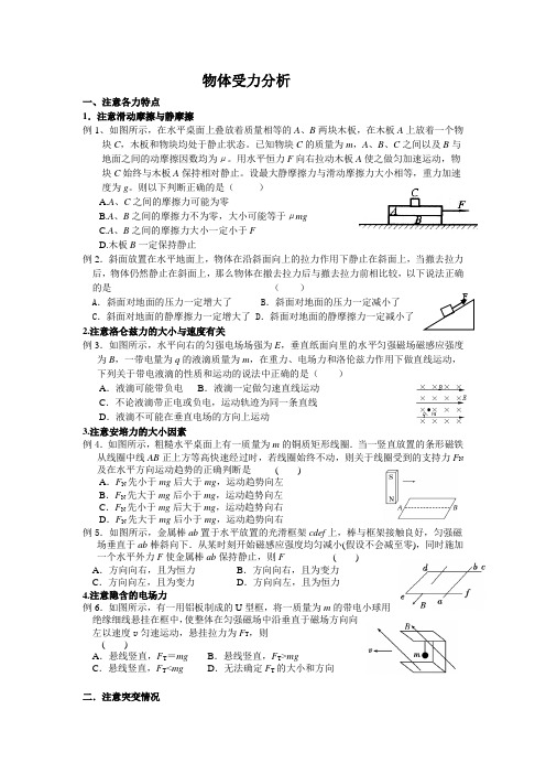 高中物理 受力分析