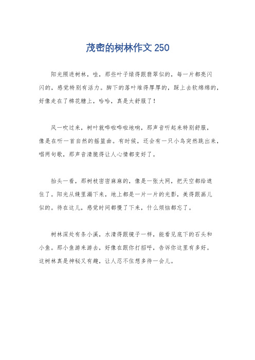 茂密的树林作文250