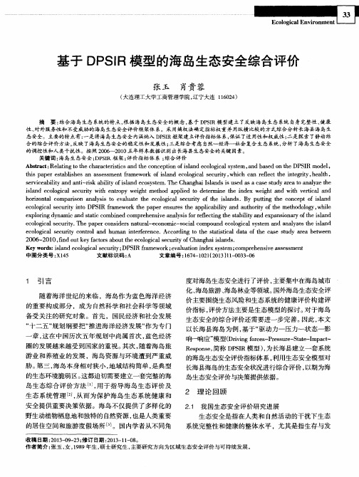 基于DPSIR模型的海岛生态安全综合评价