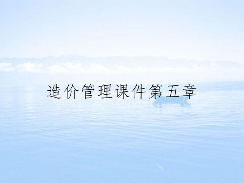 造价管理课件第五章