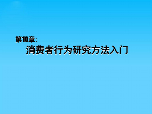 消费者行为研究方法入门(ppt 20页)