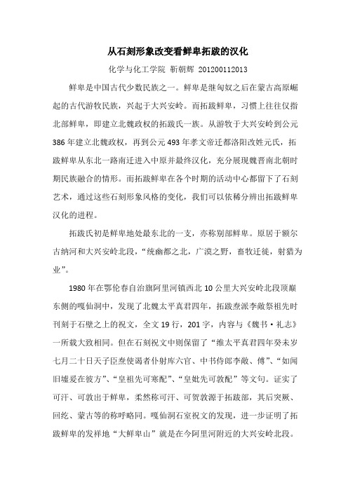 从石刻形象改变看鲜卑拓跋的汉化