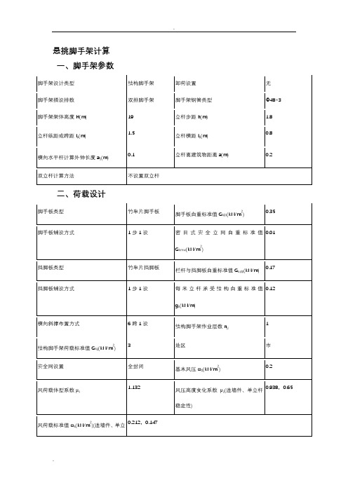悬挑脚手架计算