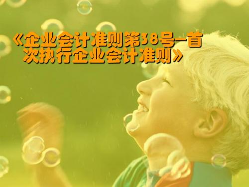 第13讲：首次执行企业会计准则