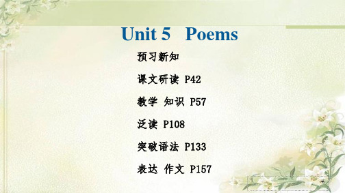 新教材人教版高中英语选择性必修第三册Unit5 Poems 精品教学课件