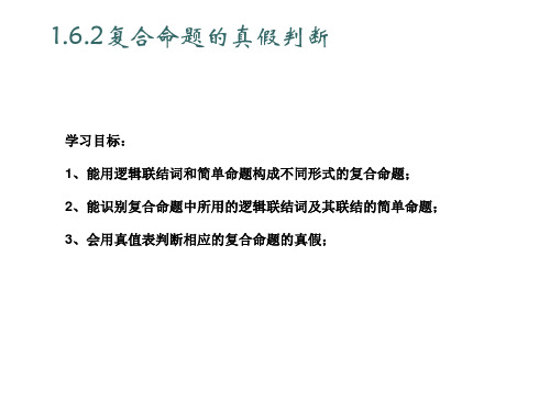 高一数学复合命题的真假判断(PPT)5-4