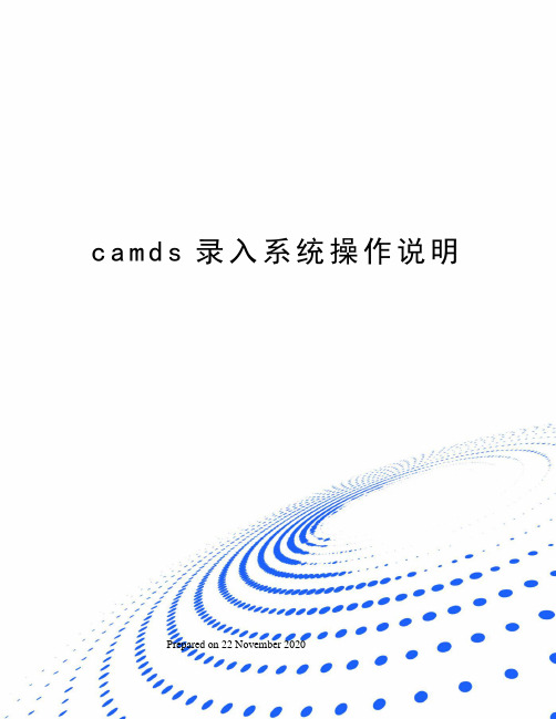 camds录入系统操作说明