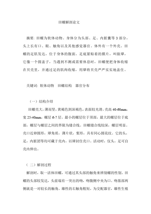 中国田螺解剖论文