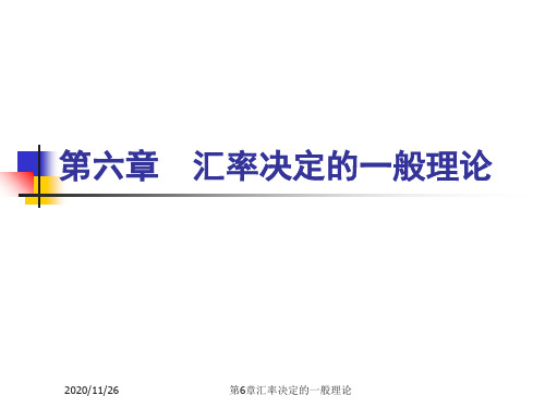 第6章汇率决定的一般理论