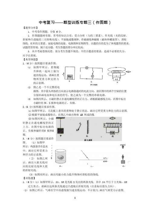 江苏省物理中考第二轮复习专题—作图题(可编辑修改word版)