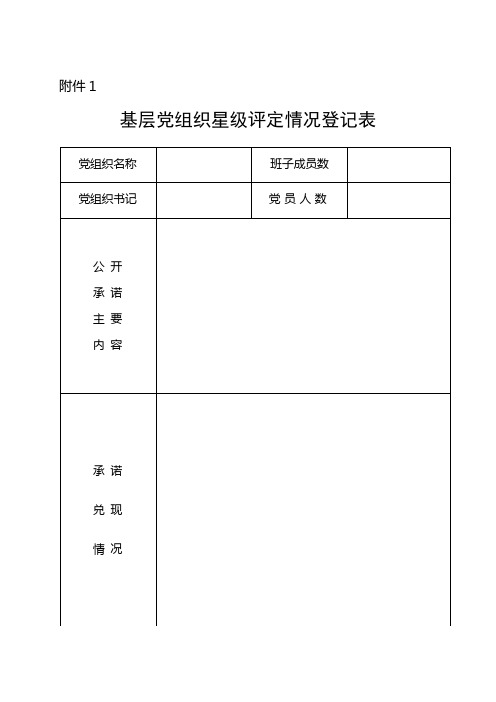基层党组织星级评定、申报汇总表
