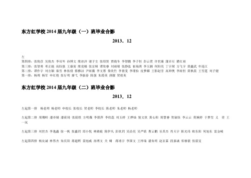 东方红学校2014届九年级毕业照