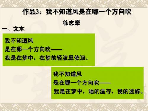 我不知道风在哪一个方向吹