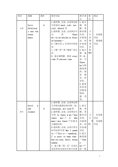 五年级英语上册 全册教学设计1 译林版