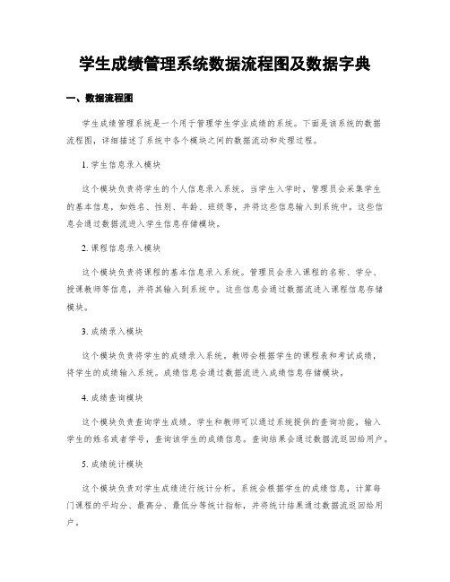 学生成绩管理系统数据流程图及数据字典