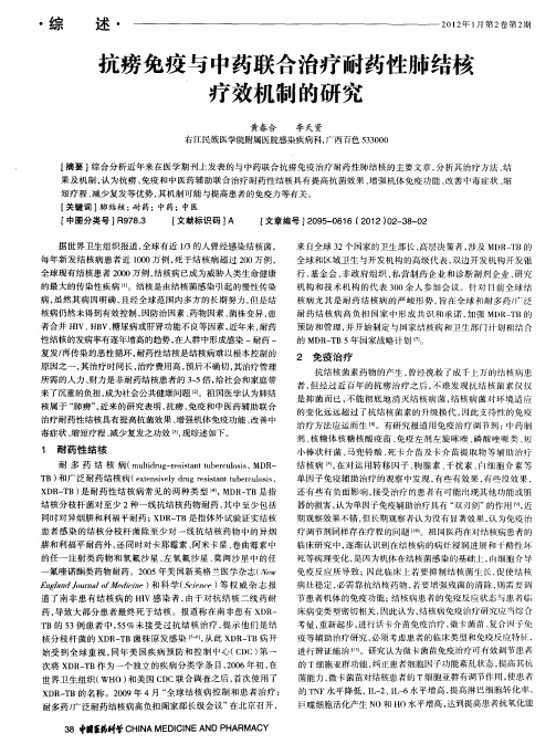抗痨免疫与中药联合治疗耐药性肺结核疗效机制的研究