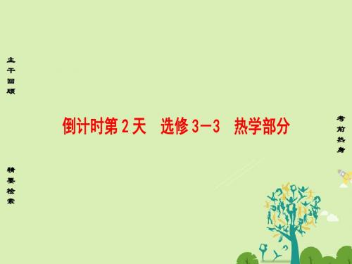 课堂新坐标江苏专版2017高考物理二轮复习第2部分考前回扣篇倒计时第2天热学部分课件讲解