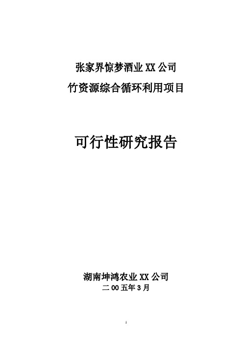 竹资源综合循环利用项目可研报告_详细