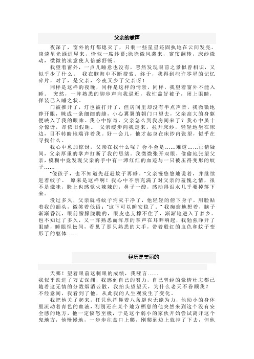 初中作文  可打印