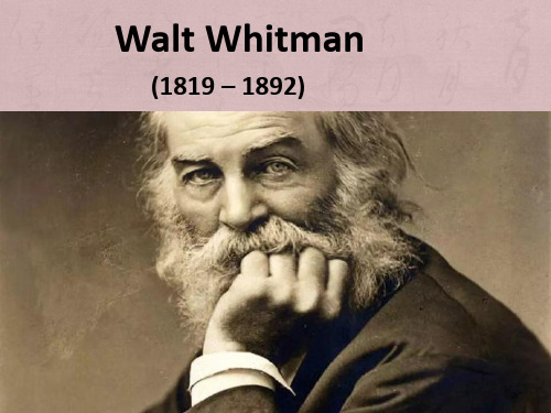 沃尔特·惠特曼 Walt Whitman 美国文学史