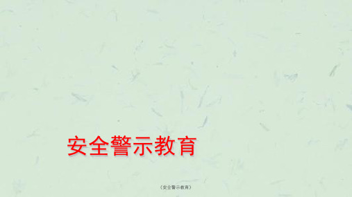 《安全警示教育》课件