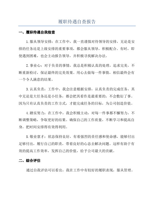 履职待遇自查报告