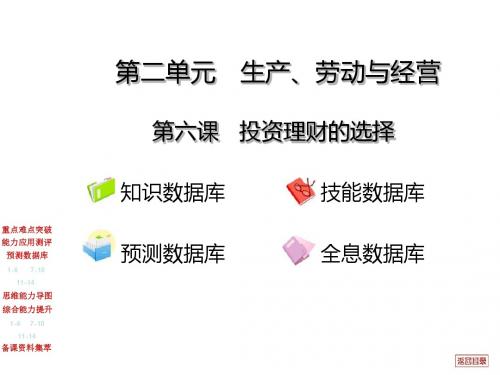 高三经济生活复习PPT课件(个人收入的分配等11份) 人教课标版4
