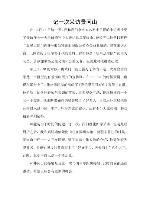 记一次采访景岗山