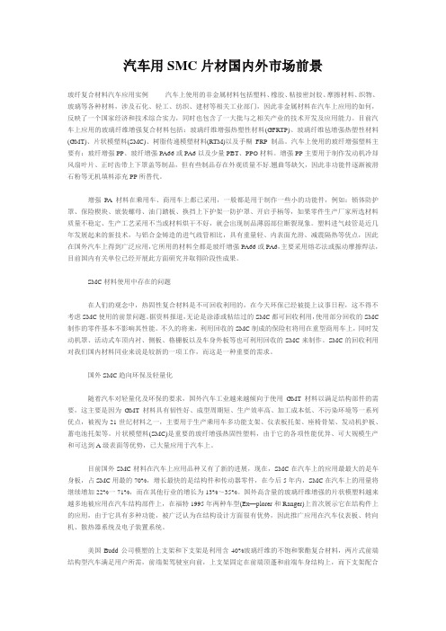 汽车用SMC片材国内外市场前景