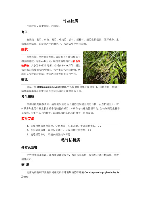 竹类主要病虫害及其防治